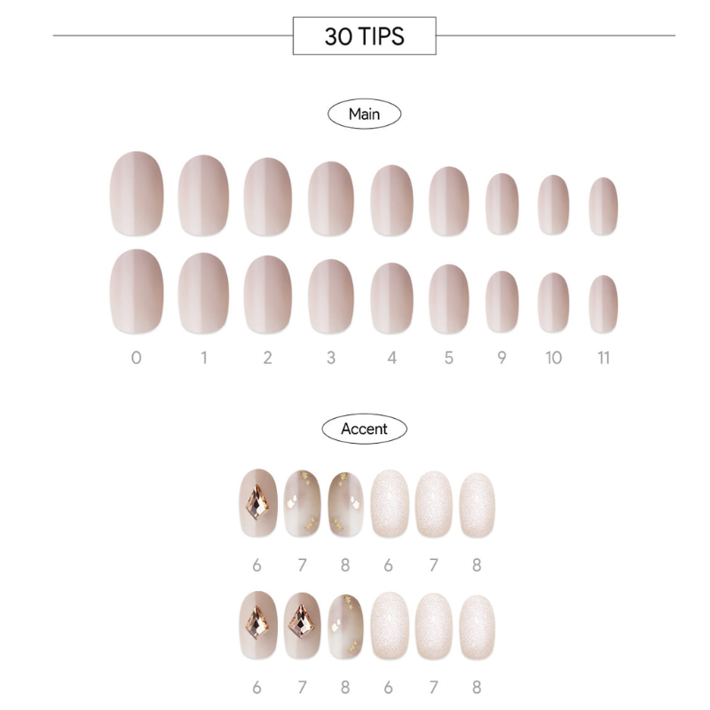 DASHING DIVA Magic Press Long Oval Mani Mature Beige MDR2F032PO