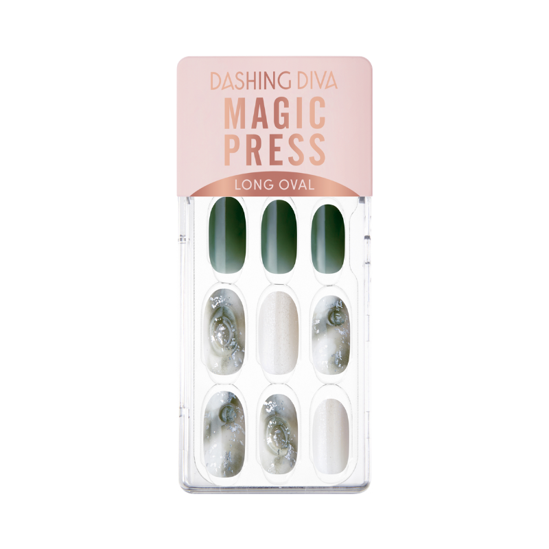 DASHING DIVA Magic Press Long Oval Mani Neutral Nuance MGL2W036OL