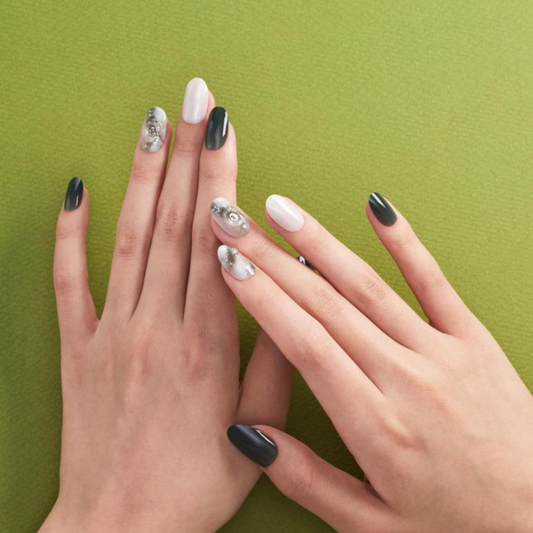 DASHING DIVA Magic Press Long Oval Mani Neutral Nuance MGL2W036OL