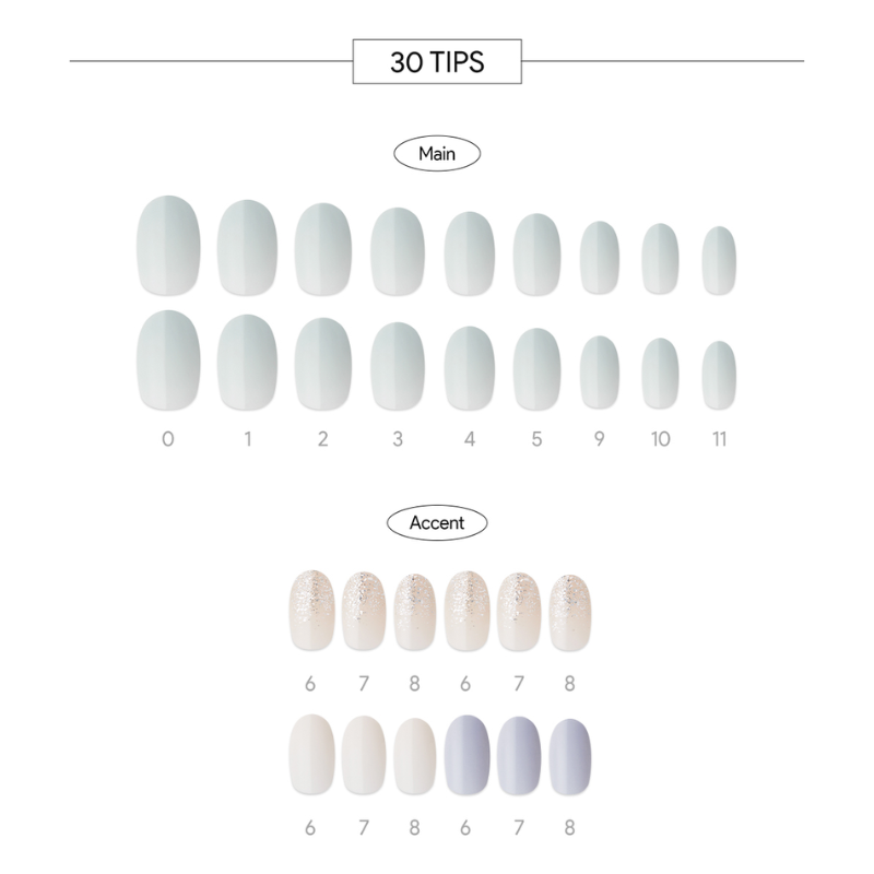DASHING DIVA Magic Press Long Oval Mani Pale Palette MDR2F063OL