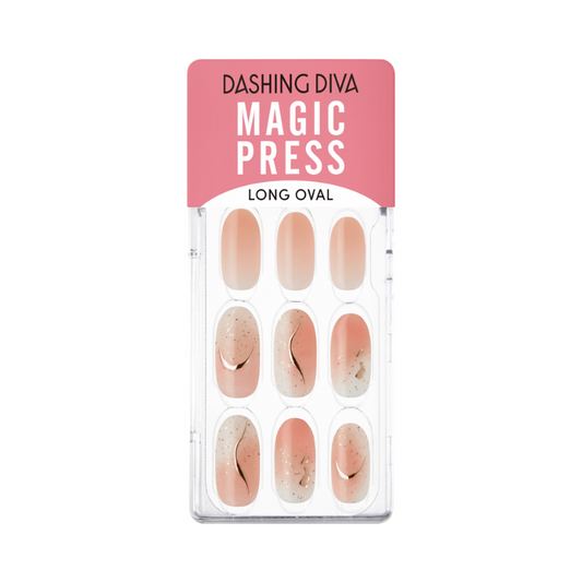 DASHING DIVA Magic Press Long Oval Mani Royal Pink MDR1192OL