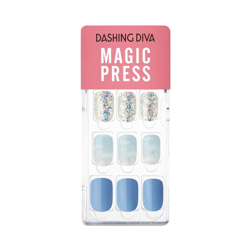 DASHING DIVA Magic Press Mani Blue Glitter MGL153RR