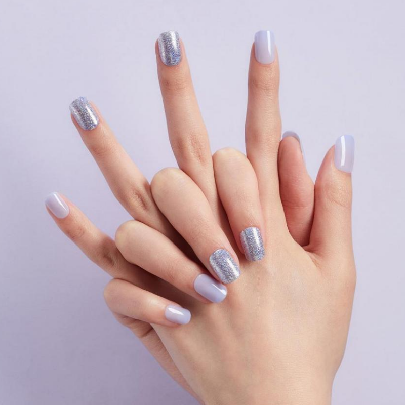 DASHING DIVA Magic Press Mani Blue Sparkle Glitter MGL139RR