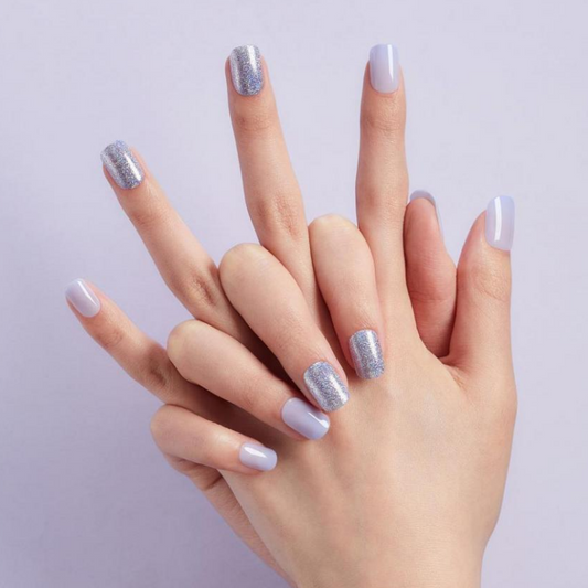 DASHING DIVA Magic Press Mani Blue Sparkle Glitter MGL139RR