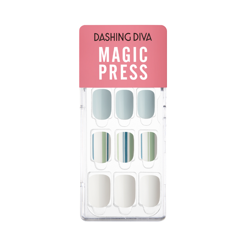 DASHING DIVA Magic Press Mani Blue Stripe MGL152RR