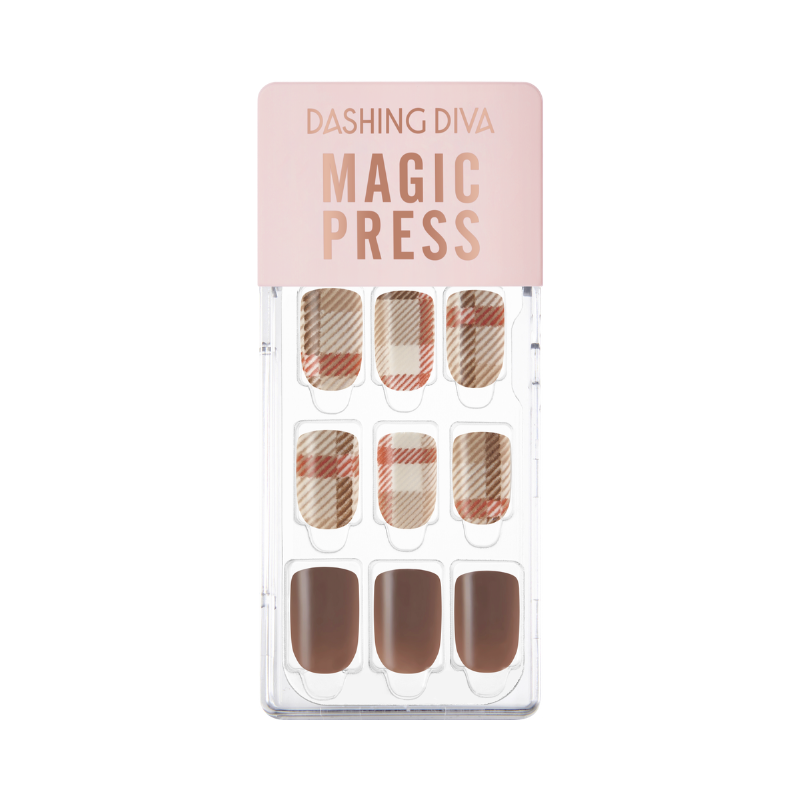 DASHING DIVA Magic Press Mani Cocoa Check MGL066