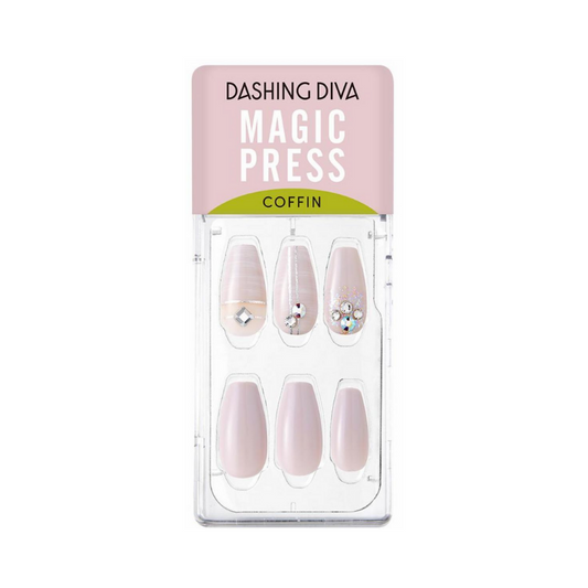 DASHING DIVA Magic Press Mani Coffin Grey Swan MDR808CF