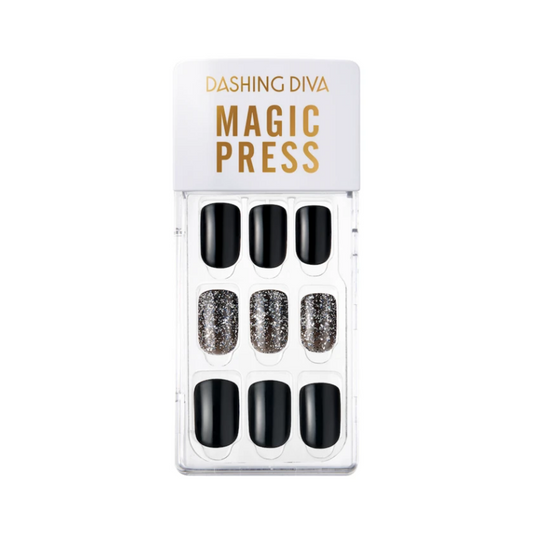DASHING DIVA Magic Press Mani Ebony Black MAU010 (Dear Classic Collection)