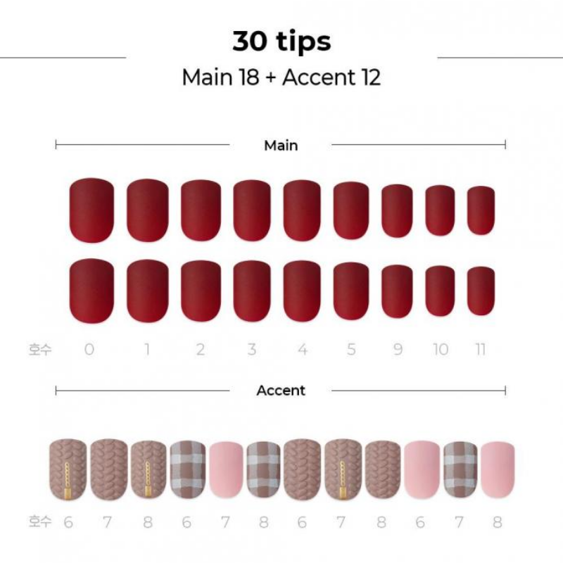 DASHING DIVA Magic Press Wonder Red Mani Herringbone Coat MDR823