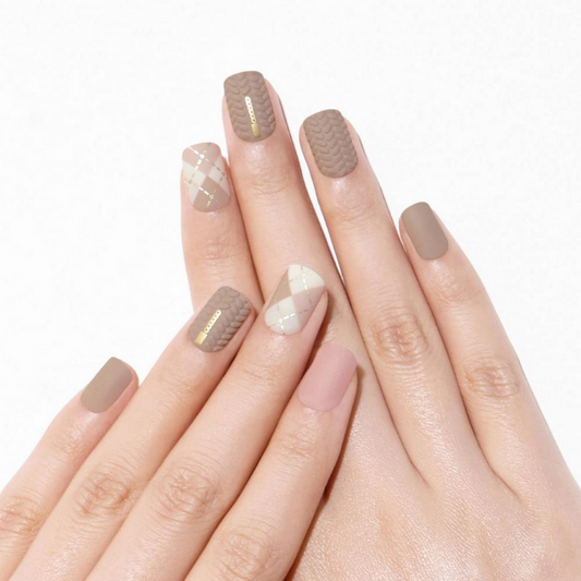 DASHING DIVA Magic Press Glitter Bomb Mani Herringbone Knit MDR840