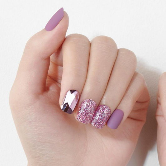 DASHING DIVA Magic Press Glitter Bomb Mani Purple Aurora MDR839