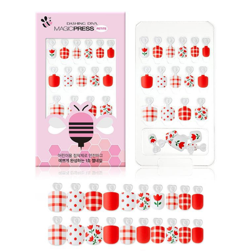DASHING DIVA Magic Press Kids Mani Red Tulip MPKD34