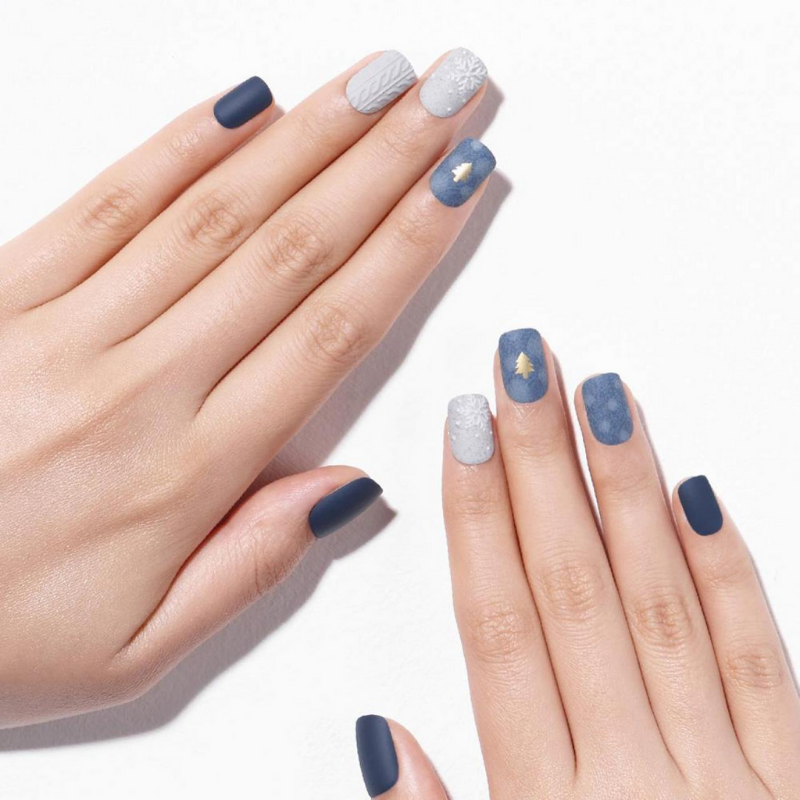DASHING DIVA Magic Press Glitter Bomb Mani Snowing Night MDR841