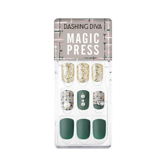 DASHING DIVA Magic Press Autumn Closet Mani Teal Green Tweed MDR768