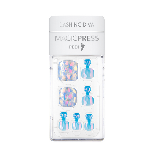 DASHING DIVA Magic Press Oh California Pedi Dazzling Blue MDR669P