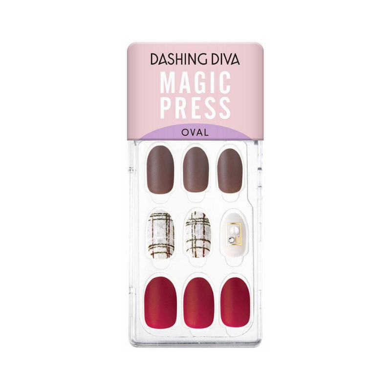 DASHING DIVA Magic Press Autumn Closet Oval Mani Red Tweed Dress MDR807OV