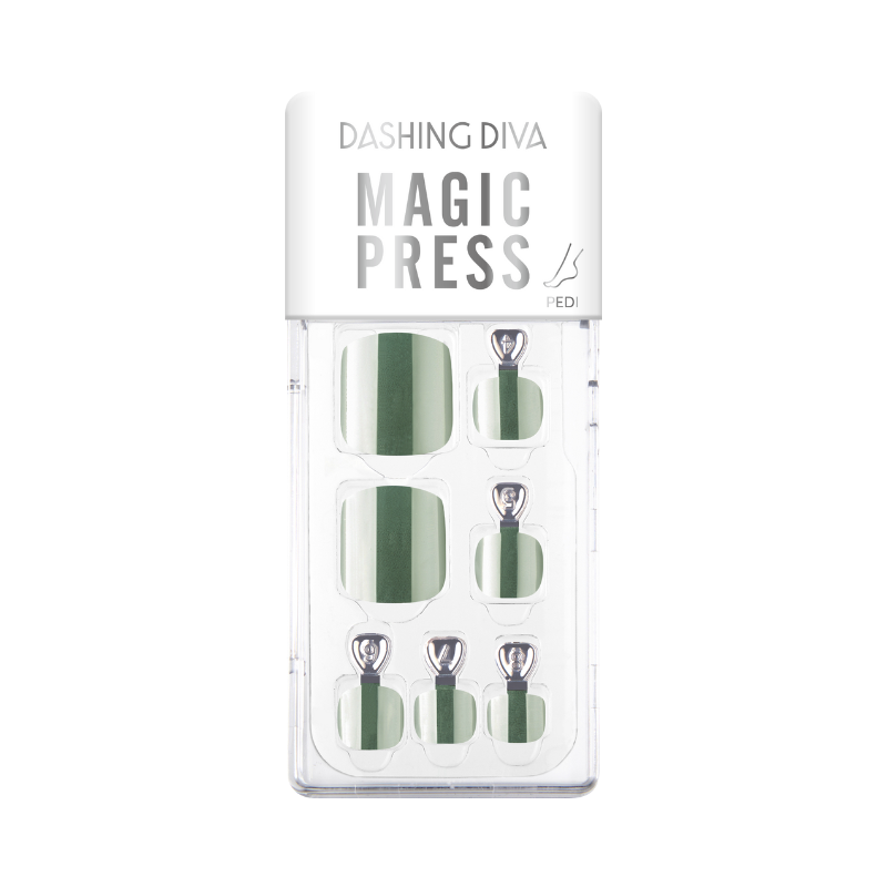 DASHING DIVA Magic Press Pedi Metallic Silvergreen MWK161P