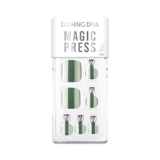 DASHING DIVA Magic Press Pedi Metallic Silvergreen MWK161P