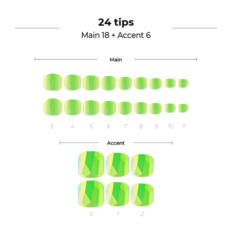 DASHING DIVA Magic Press Pedi Neon Light Green MWK166P