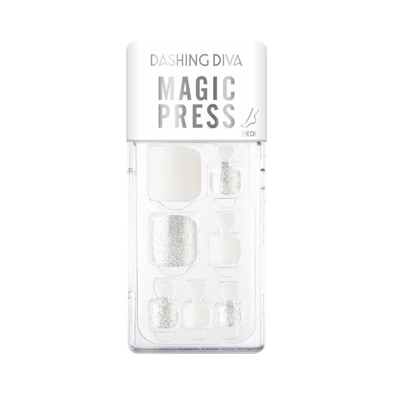 DASHING DIVA Magic Press Pedi Silver White MDR973P