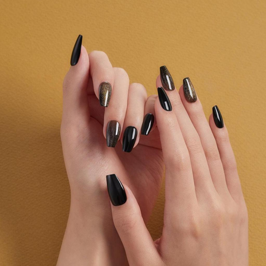 DASHING DIVA Magic Press Premium Coffin Mani Black Sorbet MDR2F036PC