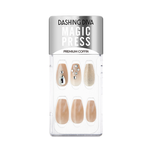 DASHING DIVA Magic Press Premium Coffin Mani Divine Stone MDR1158PC
