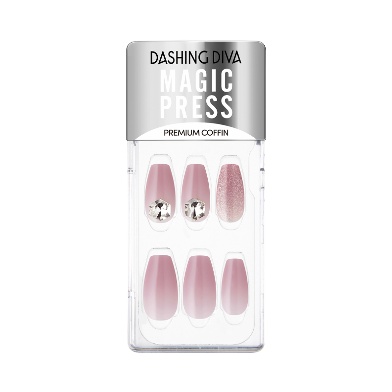 DASHING DIVA Magic Press Premium Coffin Mani Shine Plum MDR1074PC