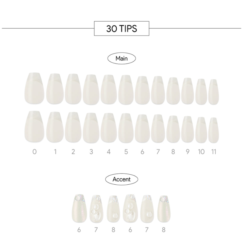 DASHING DIVA Magic Press Premium Coffin Mani Pearly White MDR1164PC