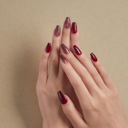 DASHING DIVA Magic Press Premium Coffin Mani Wine Sorbet MDR2F035PC