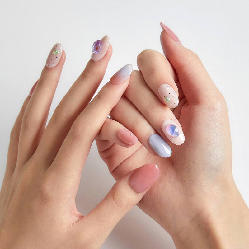 DASHING DIVA Magic Press Premium Long Oval Mani Shimmering Aurora MDR1156PO