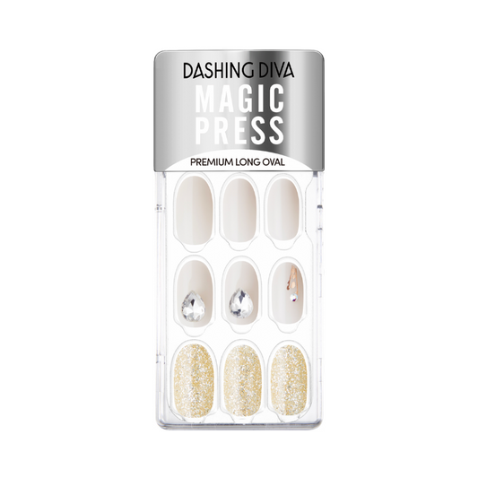 DASHING DIVA Magic Press Premium Long Oval Mani Sparkling Objet MDR2F037PO