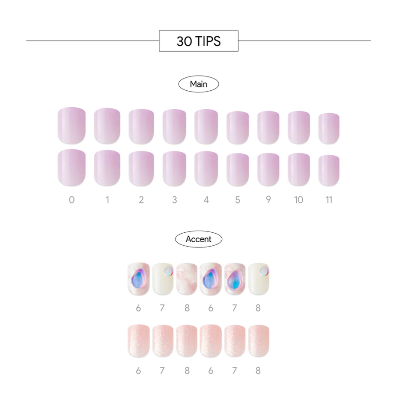 DASHING DIVA Magic Press Premium Regular Round Mani Sheer Love MDR1200PR