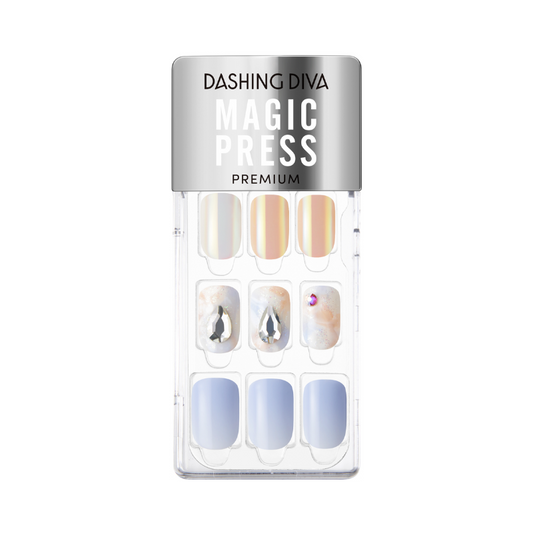 DASHING DIVA Magic Press Premium Regular Round Mani Shimmering Tear Drop MDR1199PR
