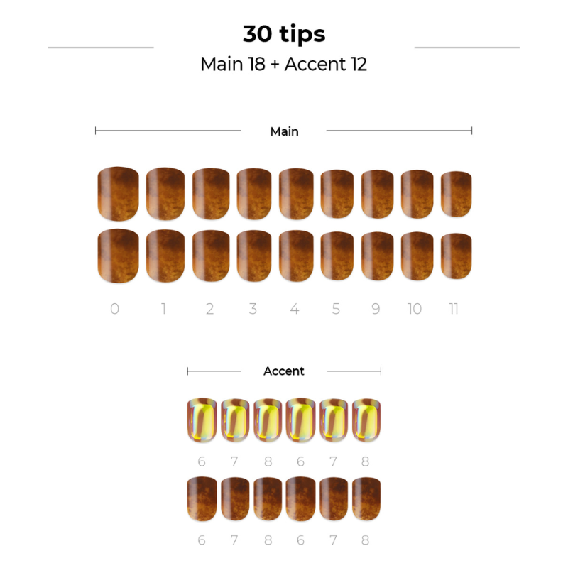 DASHING DIVA Magic Press Premium Regular Square Mani Mocha Amber Shine MDR1130PR