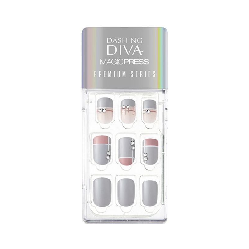 DASHING DIVA Magic Press Premium Series Mani Grey Plaid MGP019