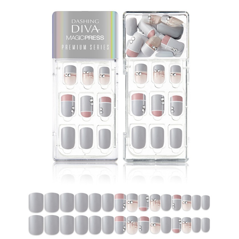 DASHING DIVA Magic Press Premium Series Mani Grey Plaid MGP019