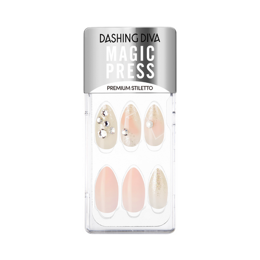 DASHING DIVA Magic Press Premium Stiletto Mani Pink Crystal MDR1209PT