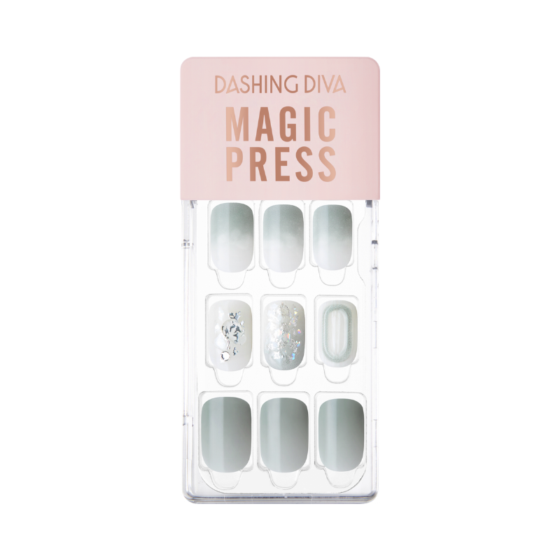 DASHING DIVA Magic Press Regular Round Mani Ash Green MGL2W032RR
