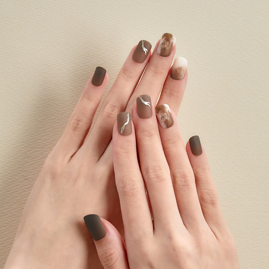 DASHING DIVA Magic Press Regular Round Mani Ash Mocha Latte MGL2F011RR
