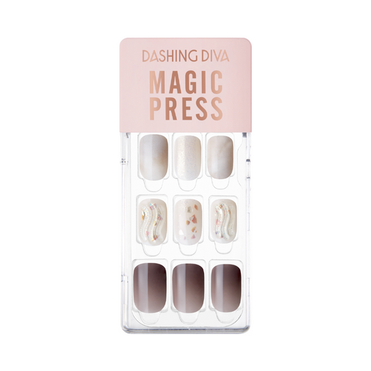 DASHING DIVA Magic Press Regular Round Mani Brown wave MGL2W034RR