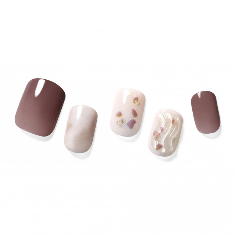 DASHING DIVA Magic Press Regular Round Mani Brown wave MGL2W034RR
