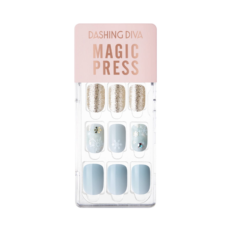 DASHING DIVA Magic Press Regular Round Mani Classy Snow MGL2W029RR