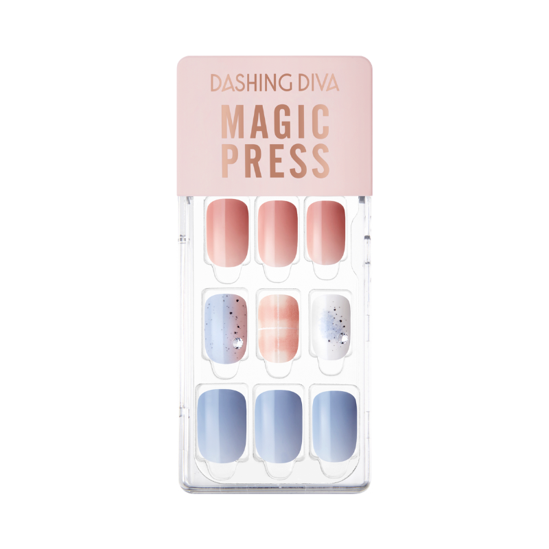 DASHING DIVA Magic Press Regular Round Mani Coral to Blue MGL2W026RR