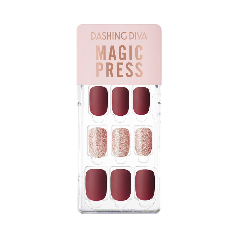 DASHING DIVA Magic Press Regular Round Mani Dazzling Burgundy MDR2F054RR