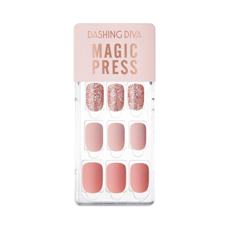 DASHING DIVA Magic Press Regular Round Mani Dazzling Rose gold MDR2F053RR