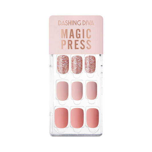 DASHING DIVA Magic Press Regular Round Mani Dazzling Rose gold MDR2F053RR