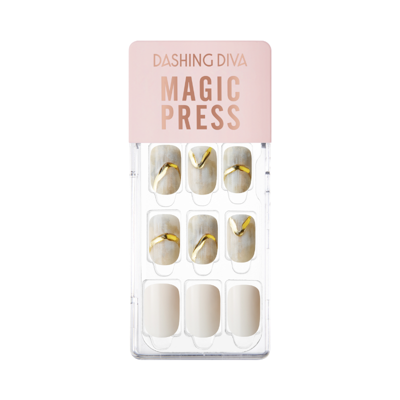 DASHING DIVA Magic Press Regular Round Mani Elegant Gold Line MGL2F002RR