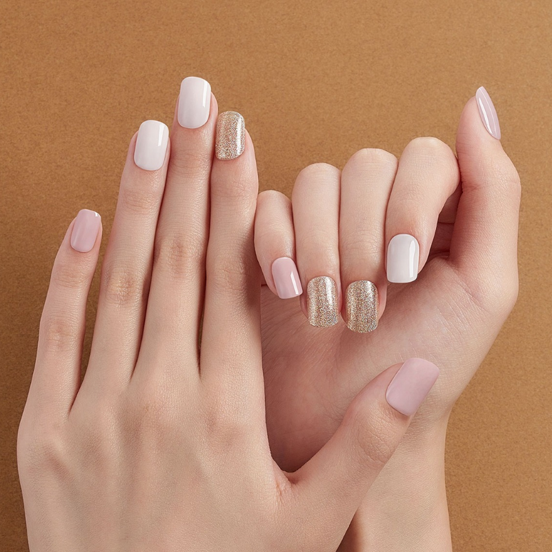 DASHING DIVA Magic Press Regular Round Mani Milky Sparkling MDR2F068RR