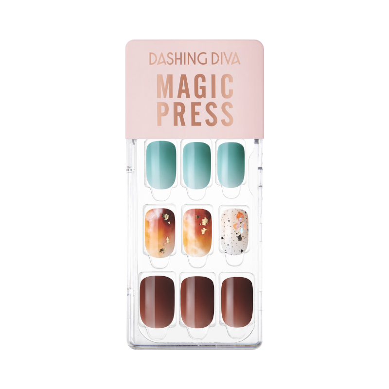 DASHING DIVA Magic Press Regular Round Mani Mint Chocolate Latte MGL2W027RR