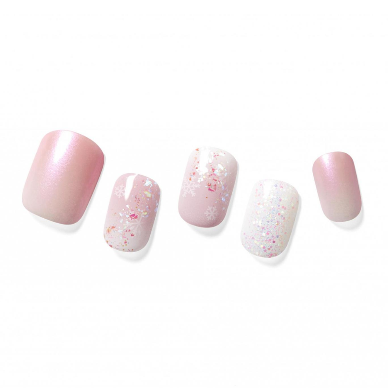 DASHING DIVA Magic Press Regular Round Mani Pink Snow MGL2W028RR